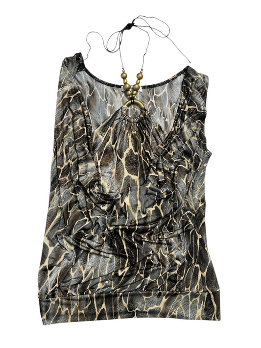 Y2K Dressbarn Top drapeado Animal Print - Talla M/L
