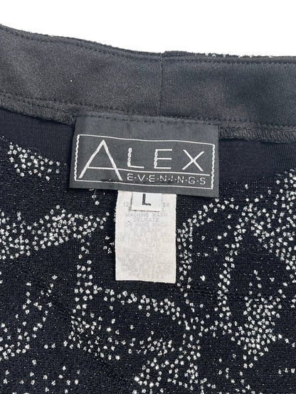 Y2K Alex Top Negro Con Flores Brillantes - Talla L