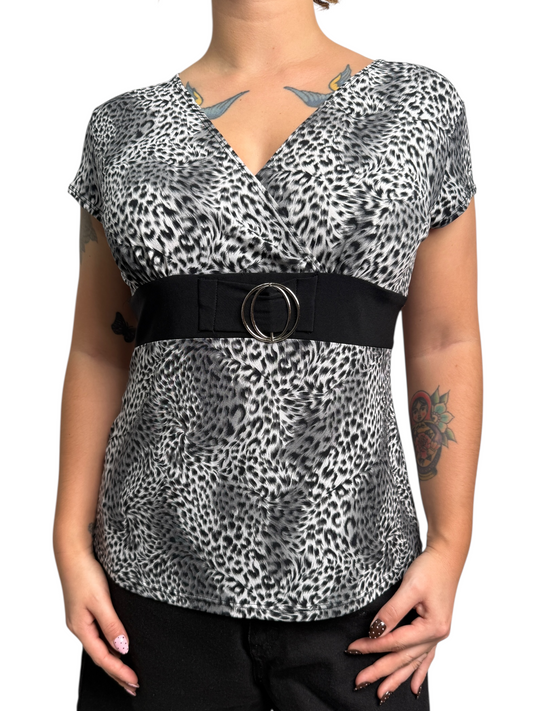 Y2K Notations Top Cruzado Animal Print - Talla L/XL