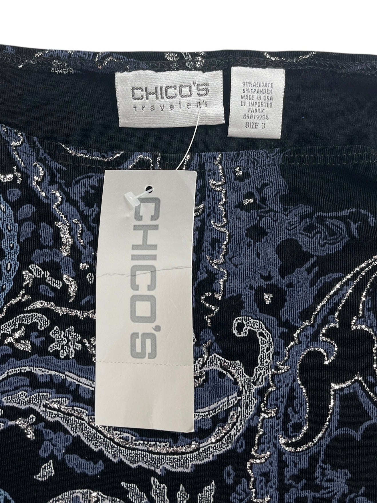 Y2K Chicos Top estampado azul con brillo - Talla L/XL