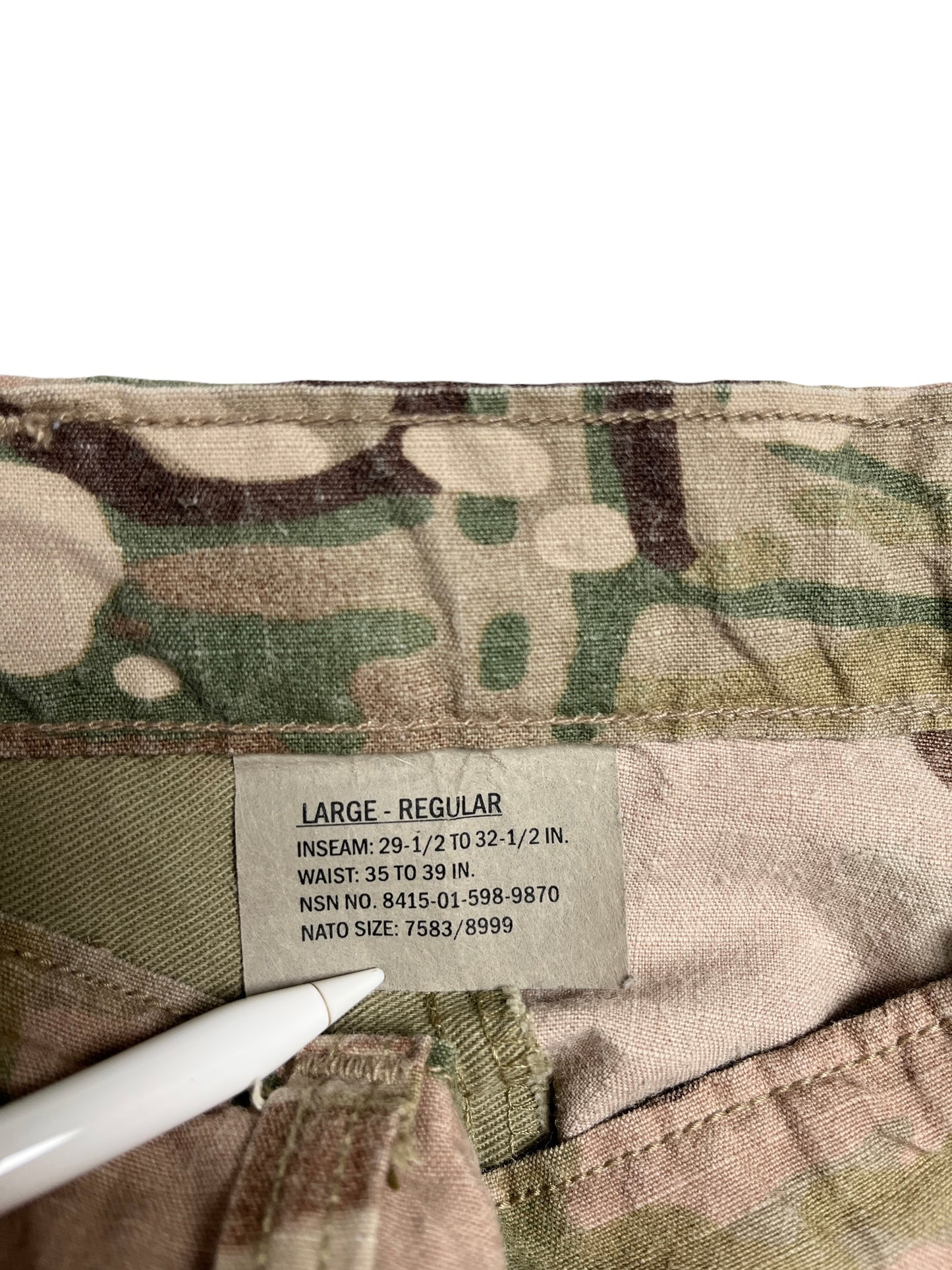 Original Militar Camuflaje Pant - Talla 38 Ajustable