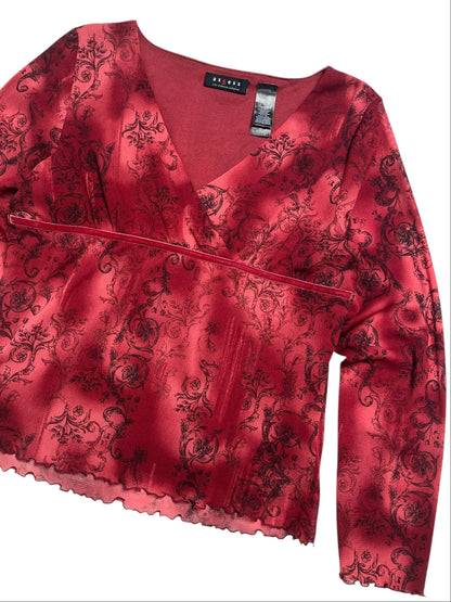 Y2K Axcess Wrap Top (Baroque Print) - Talla L