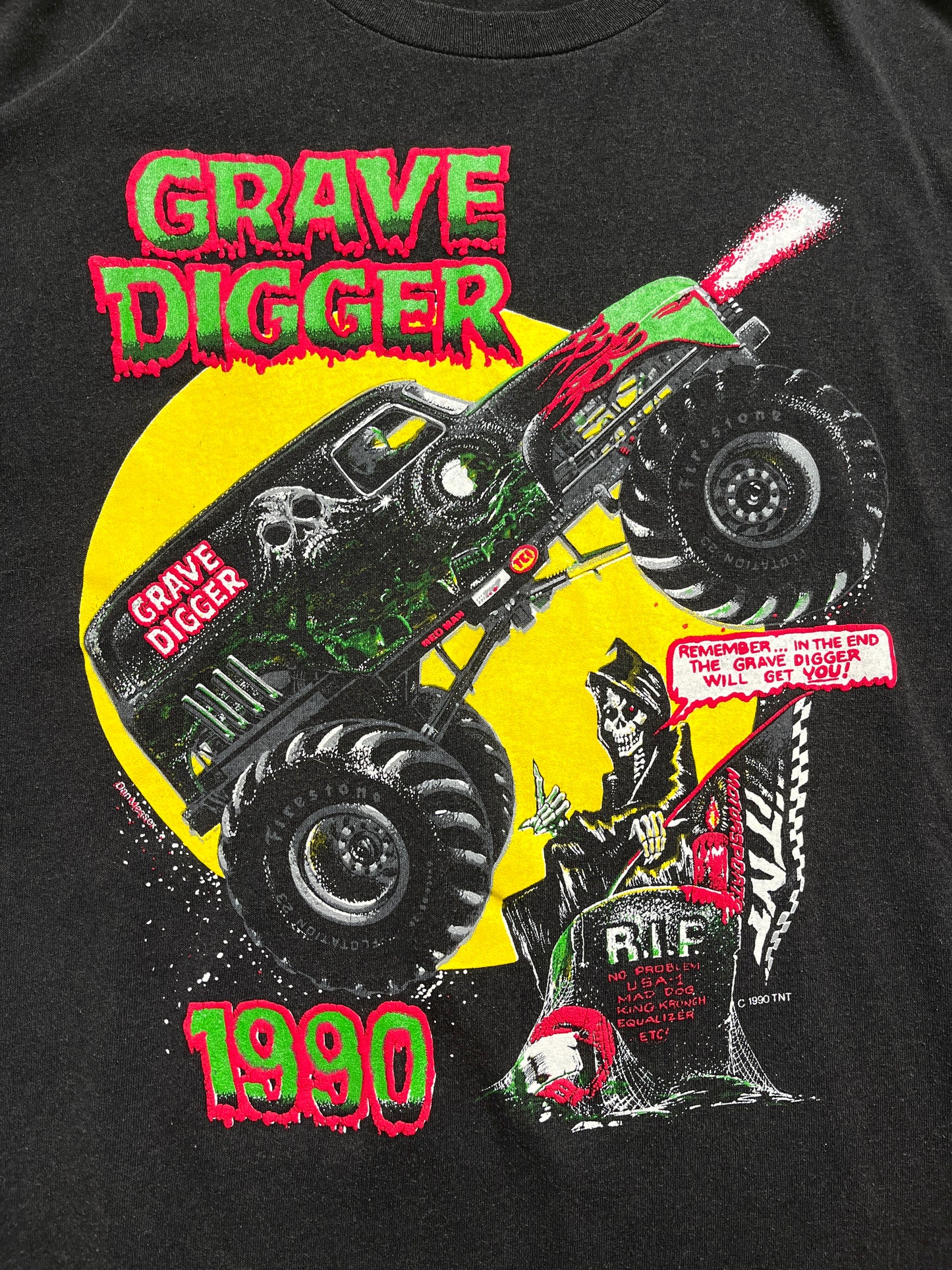 1990 Grave Digger Monster Truck T-shirt - Talla L