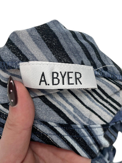 Y2K A.Byer Top Brillante Azul/Negro - Talla S