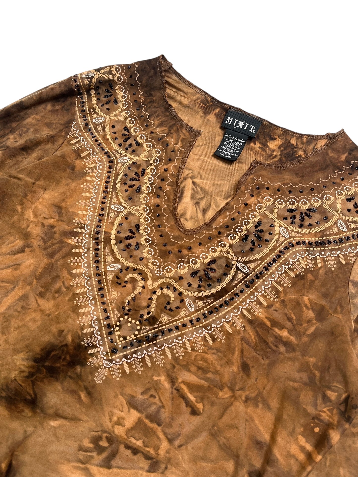 Y2K Mixit Top Tie-Dye marrón - Talla S