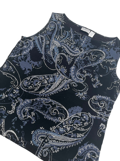 Y2K Chicos Top estampado azul con brillo - Talla L/XL