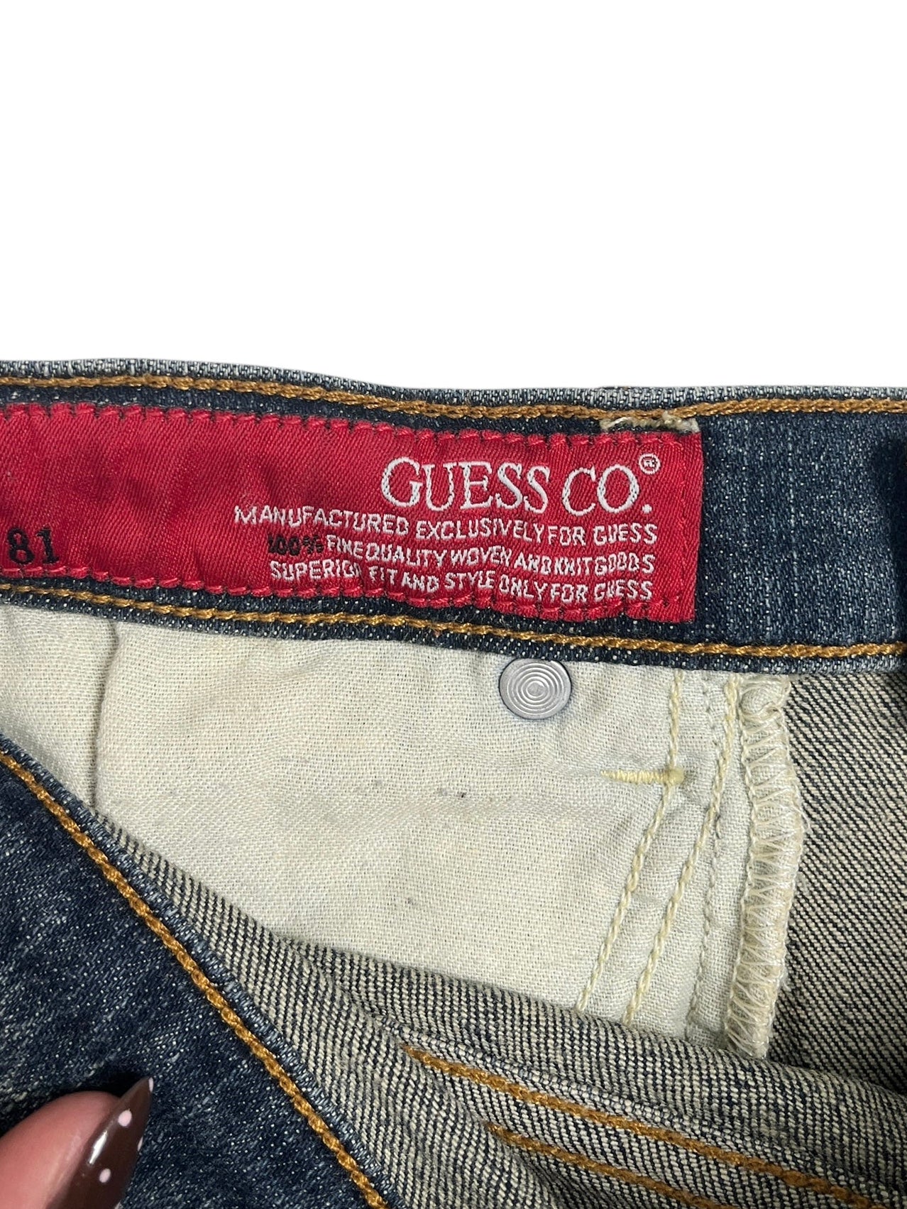 Y2K Guess Falda Denim Stretch Azul- Talla M