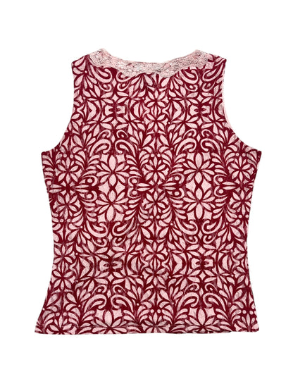 Y2K I.N.C Top cruzado estilo wrap con encaje - Talla S/M