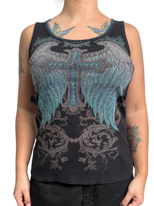 Y2K Vocal Top Tank Alas y Cruz - Talla M/L