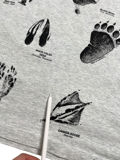 1990s Huellas de animales T-shirt - Talla XXL