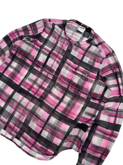 Harley Davidson Blusa Cuadros Rosados - Talla 2XL