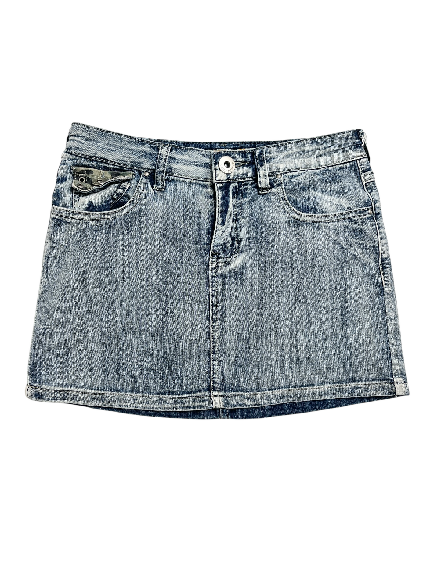 Y2K True People Denim Mini Falda - Talla XS