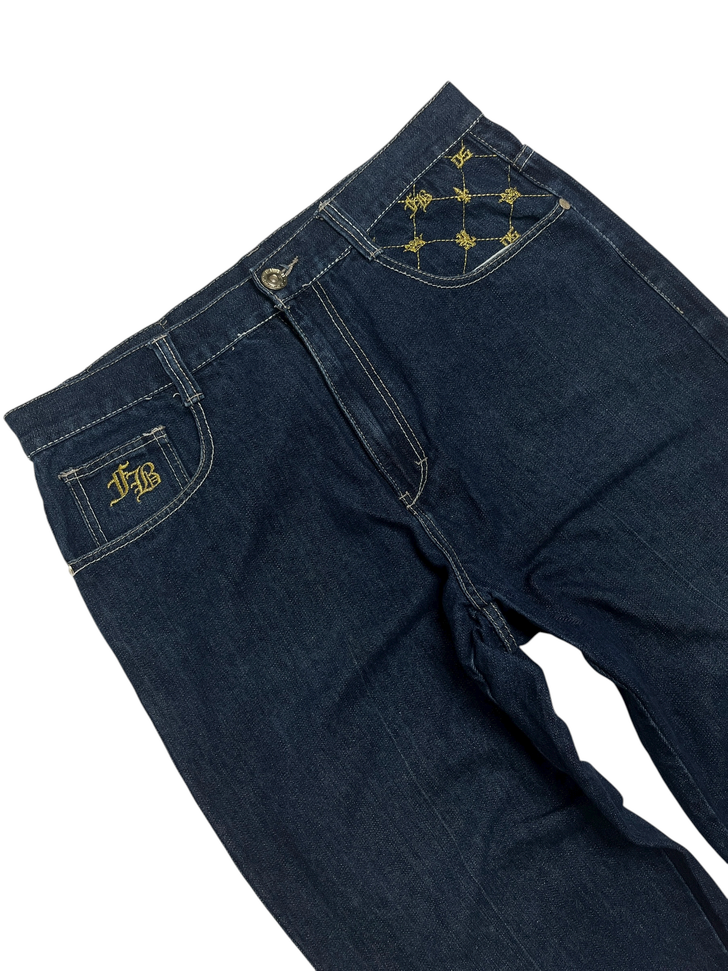 Y2K FUBU Denim Baggy Pant Azul oscuro- Talla 36