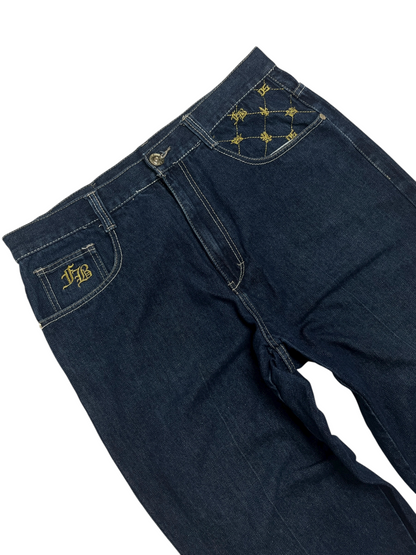 Y2K FUBU Denim Baggy Pant Azul oscuro- Talla 36