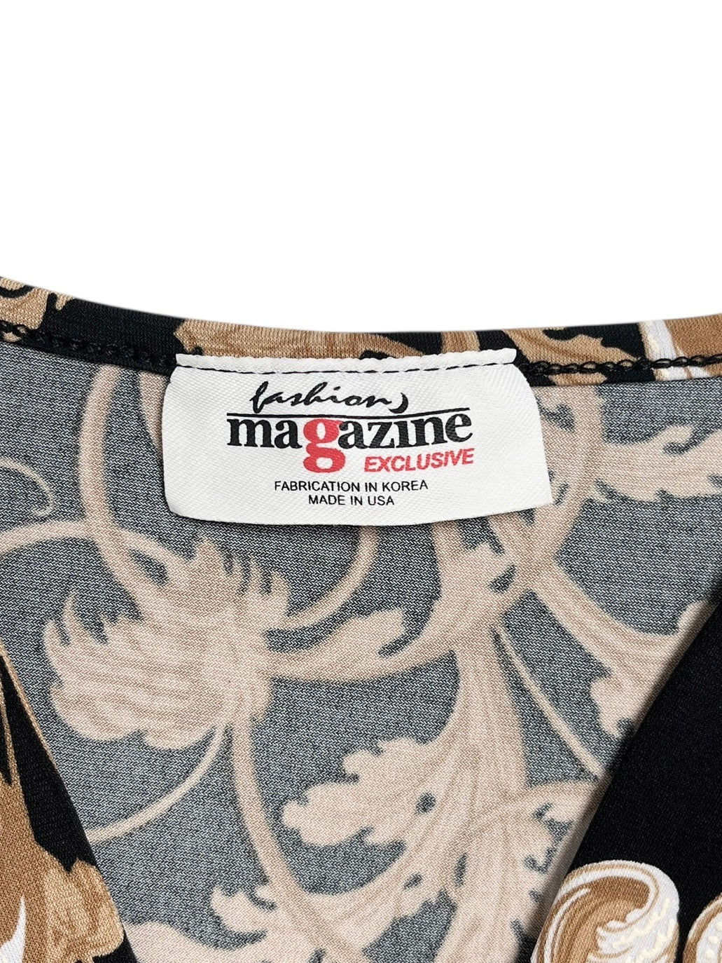 Y2K Fashion Magazine Body Cruzado Barroco Negro Y Beige - Talla S/M