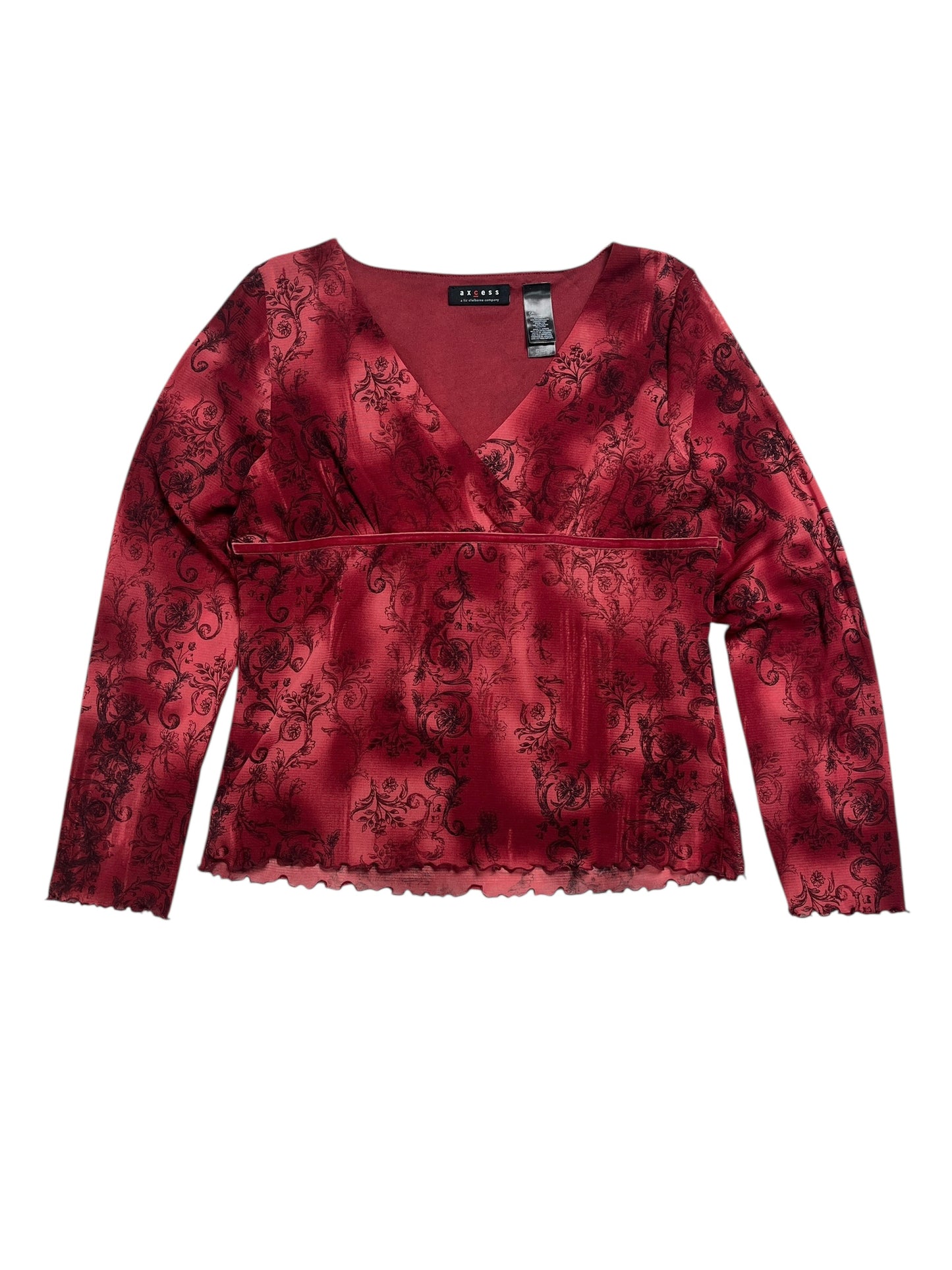 Y2K Axcess Wrap Top (Baroque Print) - Talla L