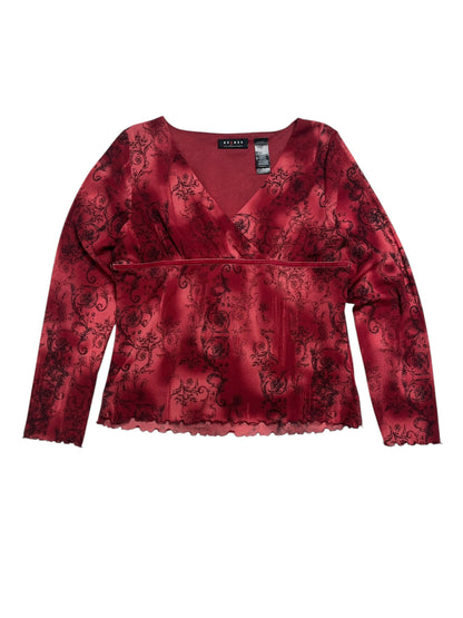 Y2K Axcess Wrap Top (Baroque Print) - Talla L