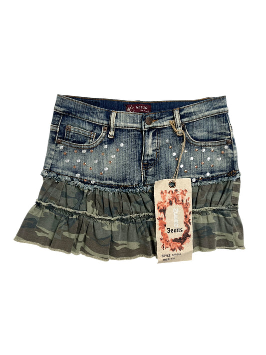 Y2K Neeso Denim+Camuflaje Falda - Talla S