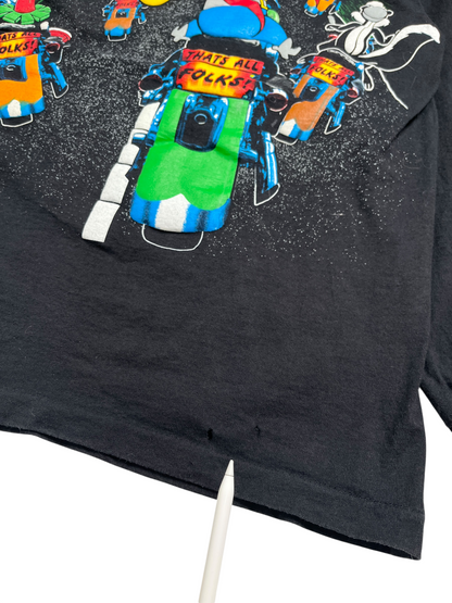 1993 Looney Tunes Thats All Folks t-shirt manga larga - Talla L