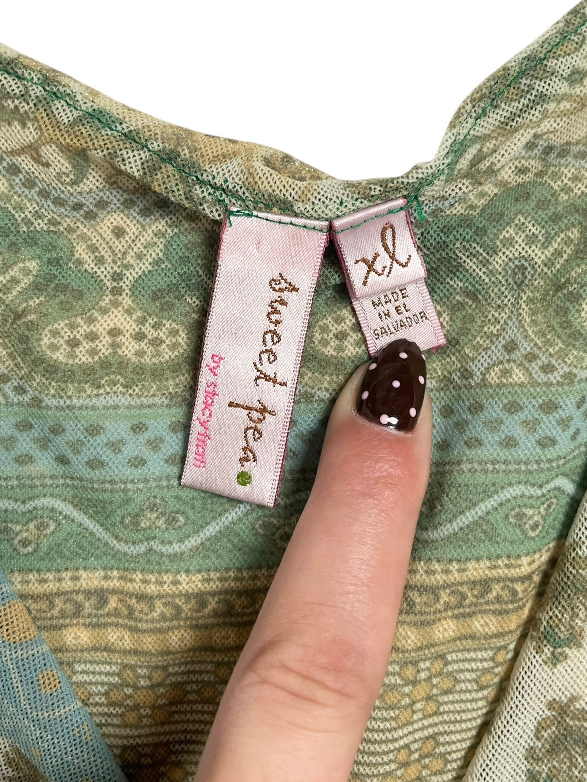 Y2K Sweet Pea Top Cruzado Estampado - Talla M/L