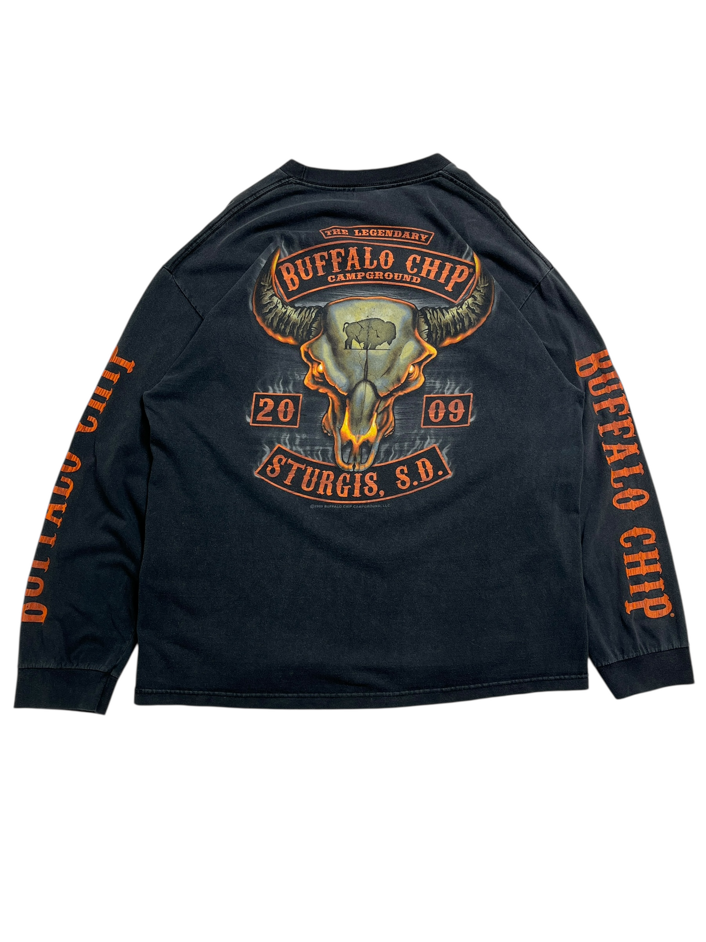 2009 Sturgis Buffalo Chip Manga Larga T-shirt - Talla XL
