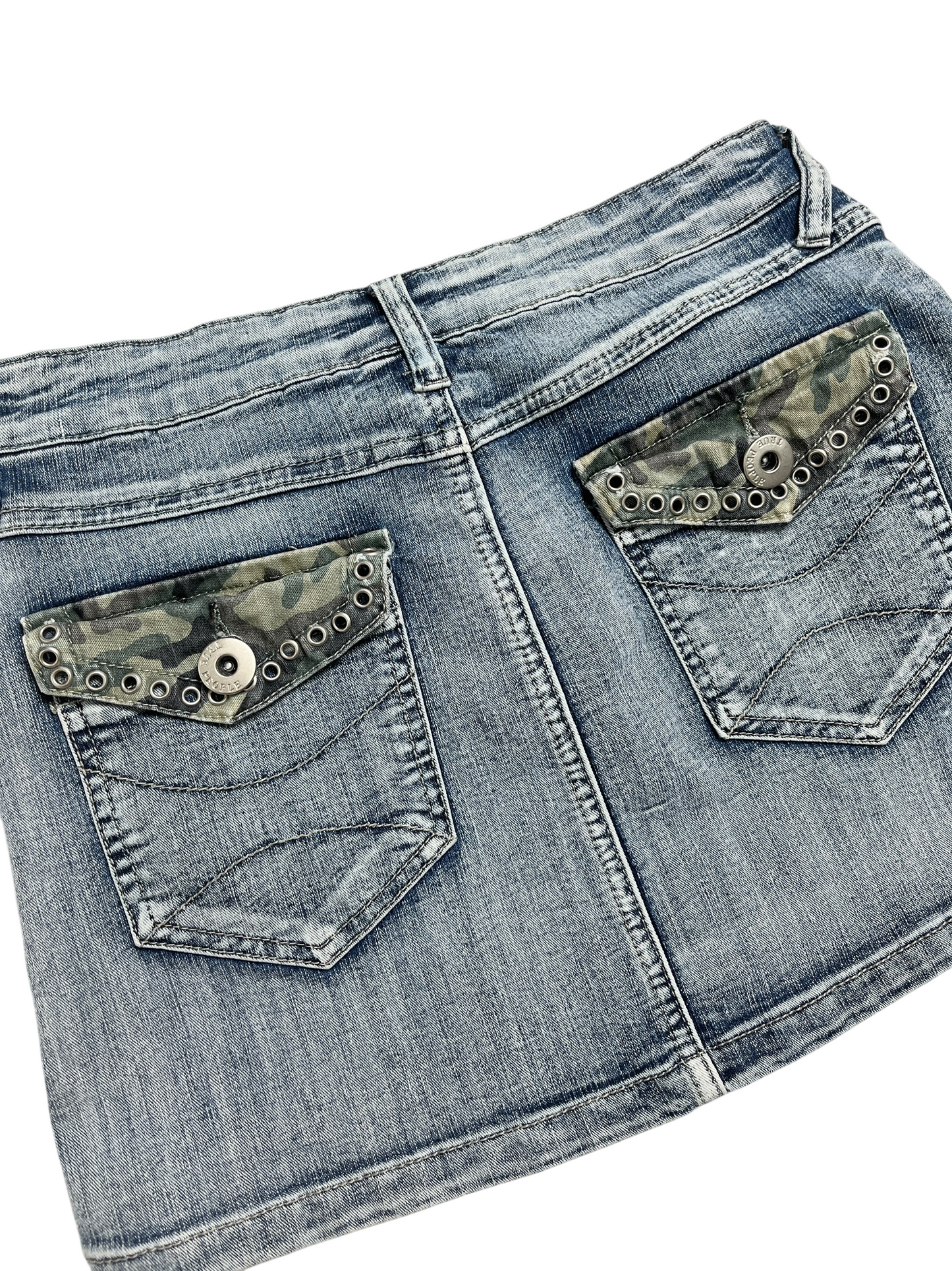 Y2K True People Denim Mini Falda - Talla XS