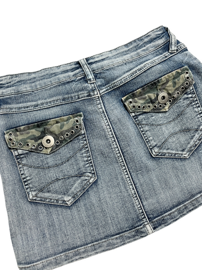 Y2K True People Denim Mini Falda - Talla XS