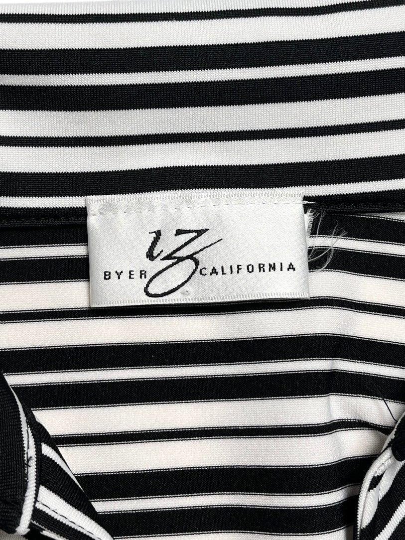 Y2K Byer California Top Tank Estilo Polo (Rayas blanco/negro) - Talla S/M