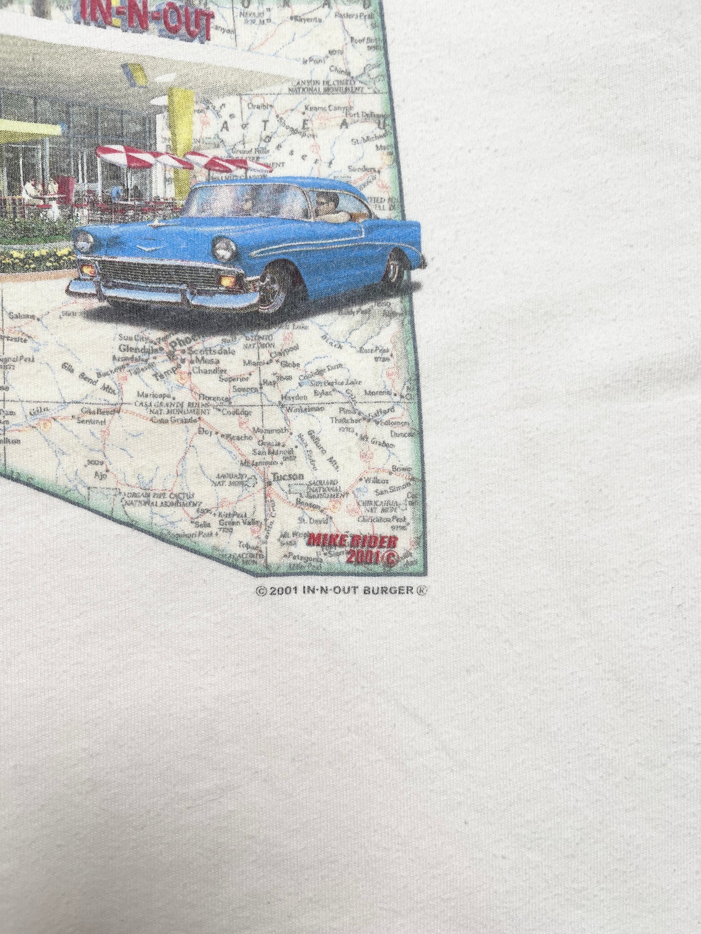 2001 In N Out Burger California Map t-shirt - Talla XXL