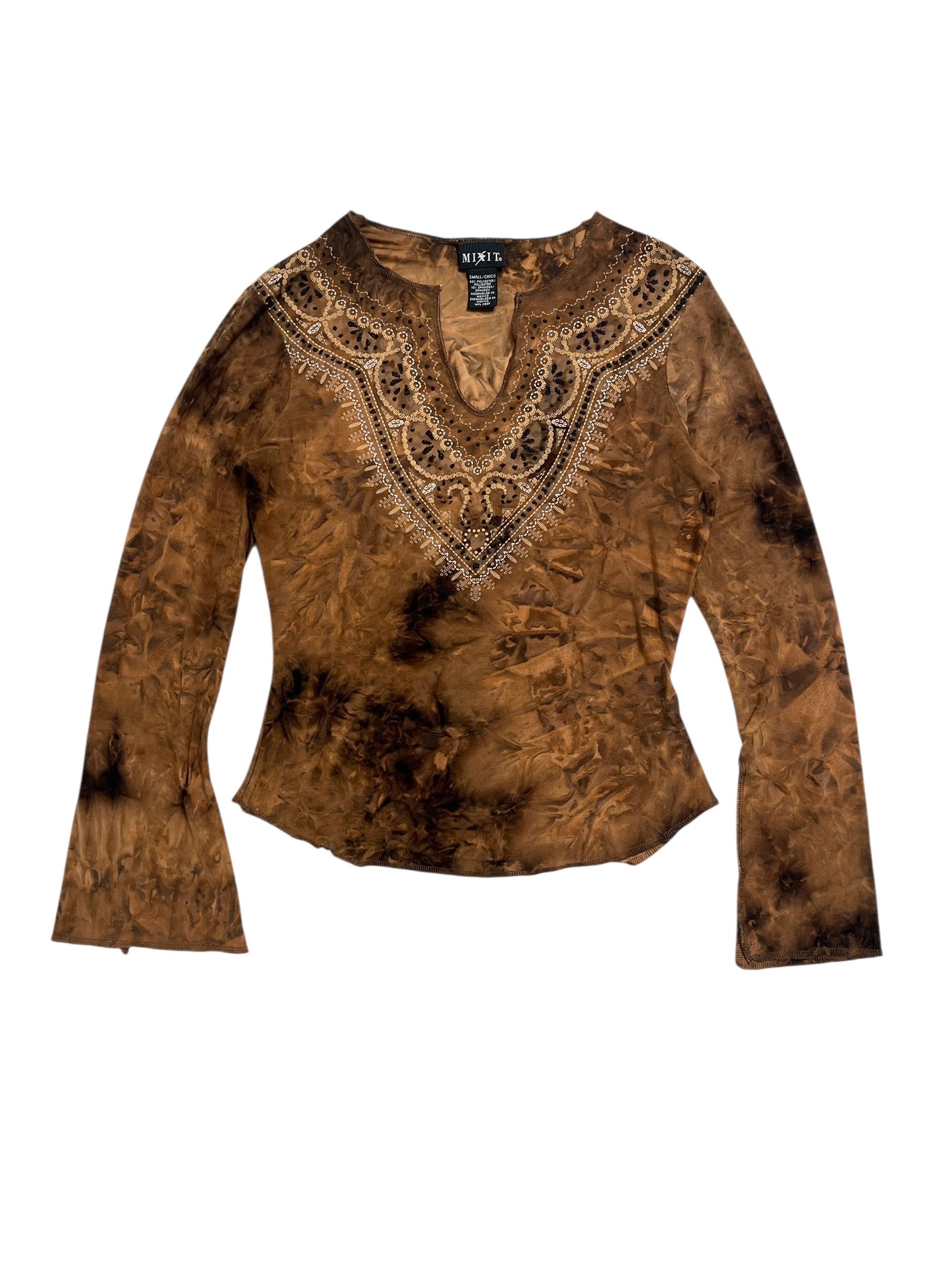 Y2K Mixit Top Tie-Dye marrón - Talla S