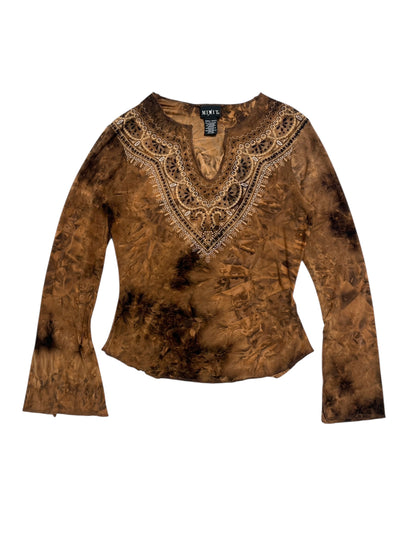 Y2K Mixit Top Tie-Dye marrón - Talla S