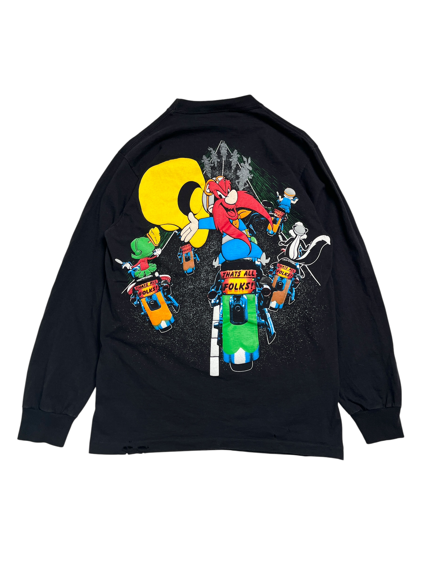 1993 Looney Tunes Thats All Folks t-shirt manga larga - Talla L