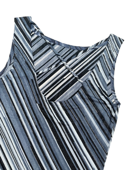 Y2K A.Byer Top Brillante Azul/Negro - Talla S
