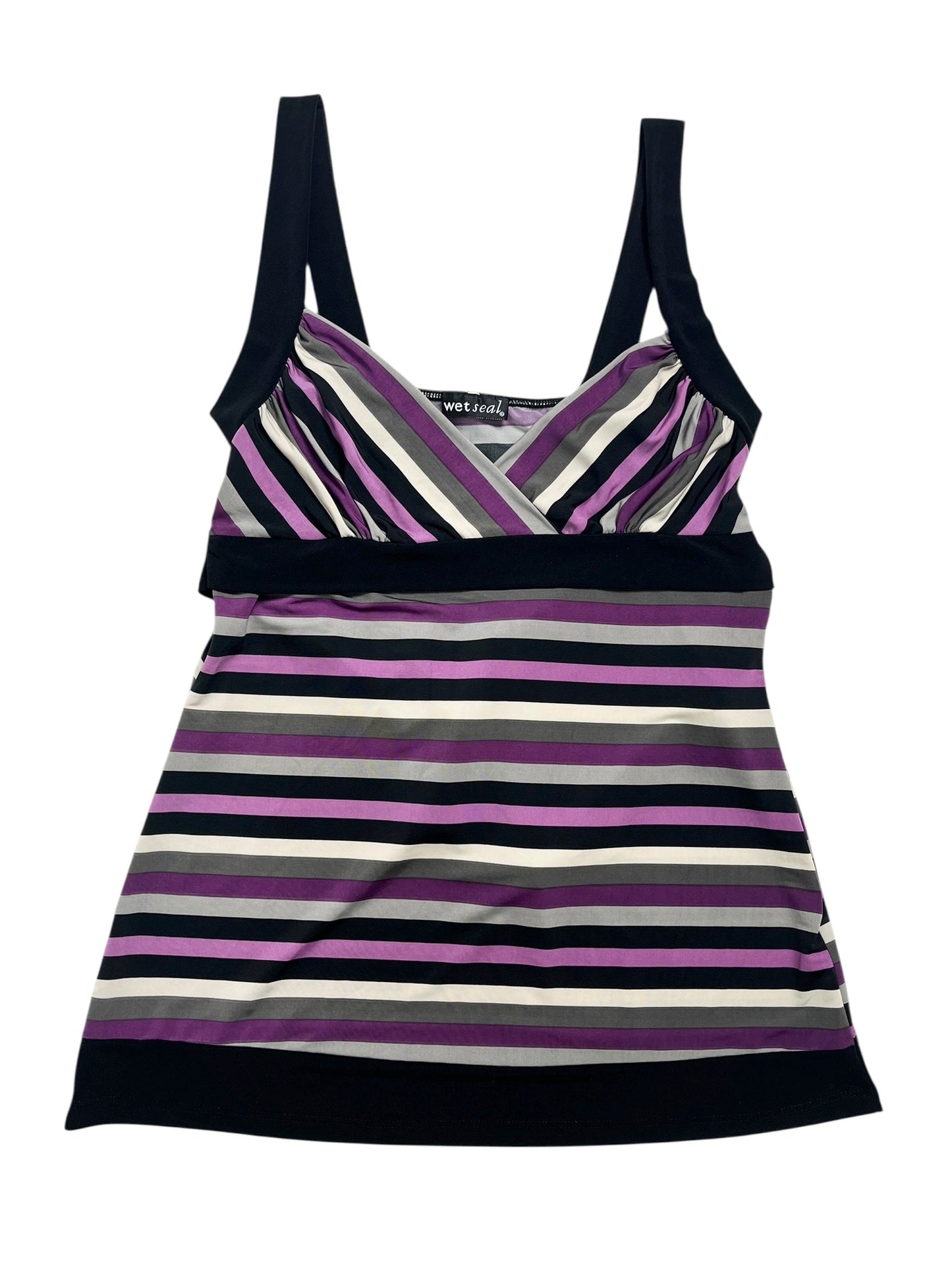 Y2K Wet Seal Top Cruzado Rayas - Talla S