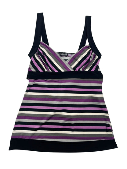 Y2K Wet Seal Top Cruzado Rayas - Talla S