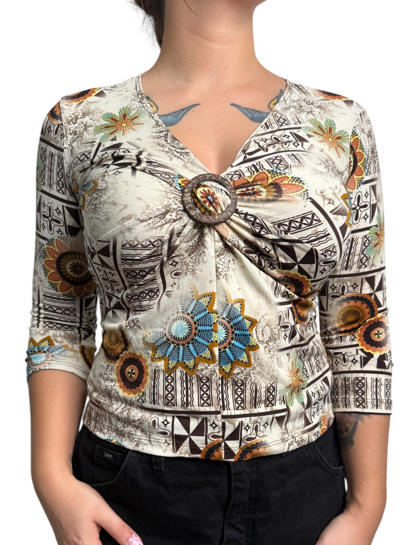 Y2K CDW Top Estampado Floral - Talla S/M