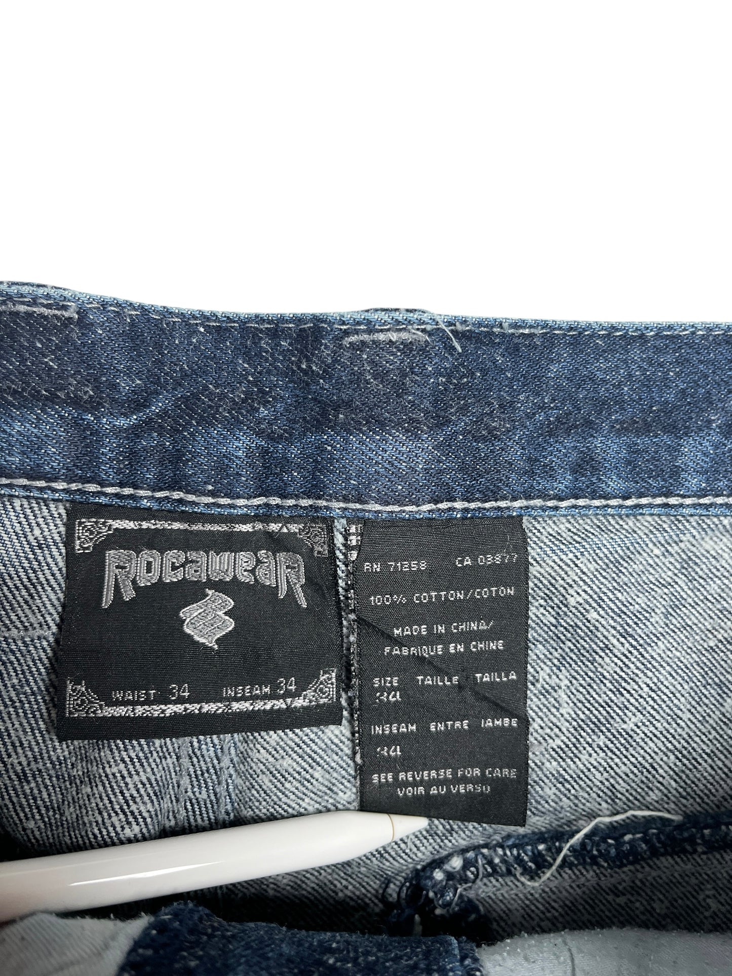 Y2K Rocawear Baggy Denim Pant Azul Oscuro- Talla 34