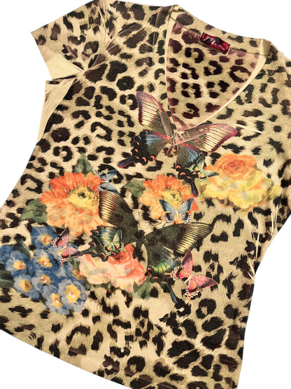 Y2K M By Amour Top animal print y mariposas - Talla S/M