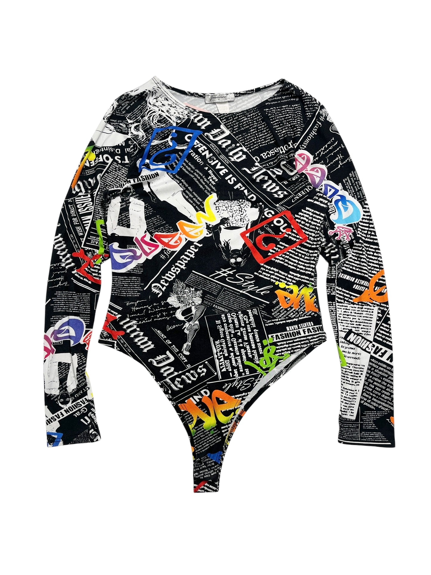 Y2K Jasmine Body Manga Larga Stretch (Newspaper print) - Talla M