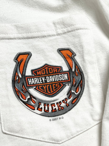 2007 Harley Davidson “Lucky” Manga Larga T-shirt - Talla XL
