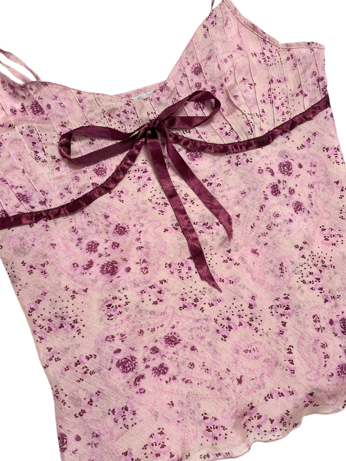 Y2K Kombiworld Top rosa con estampado floral - Talla M