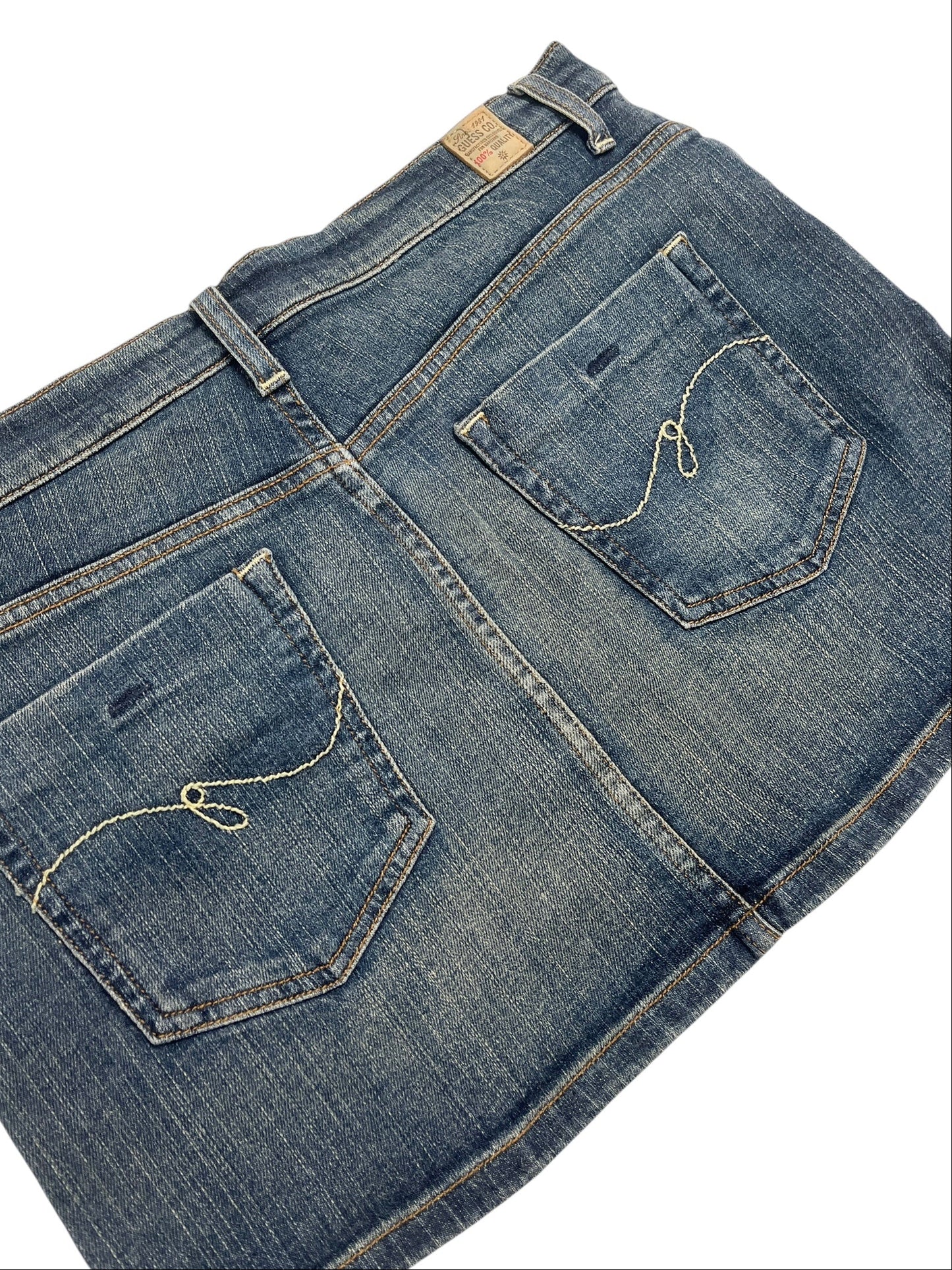 Y2K Guess Falda Denim Stretch Azul- Talla M