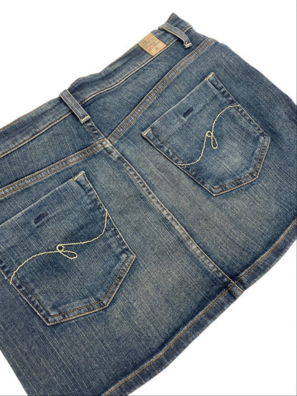 Y2K Guess Falda Denim Stretch Azul- Talla M