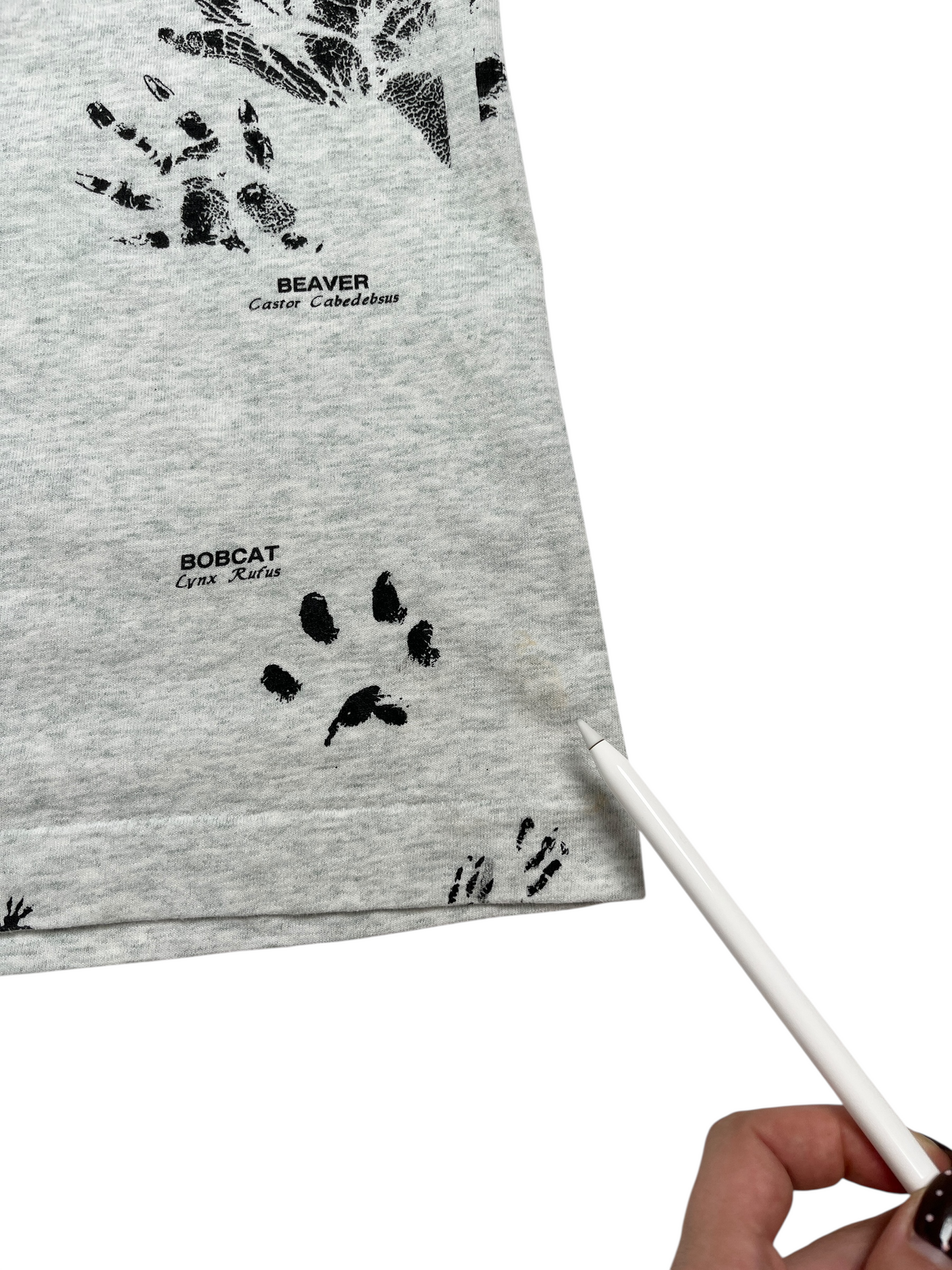 1990s Huellas de animales T-shirt - Talla XXL