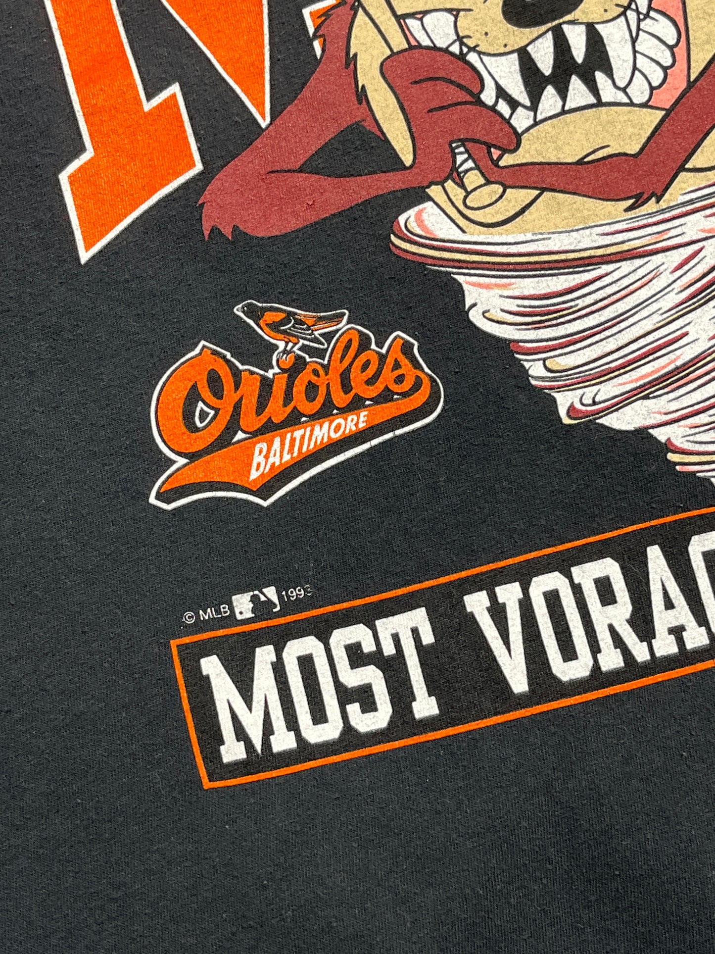 1993 TAZ x Baltimore Orioles MVP T-shirt - Talla XL
