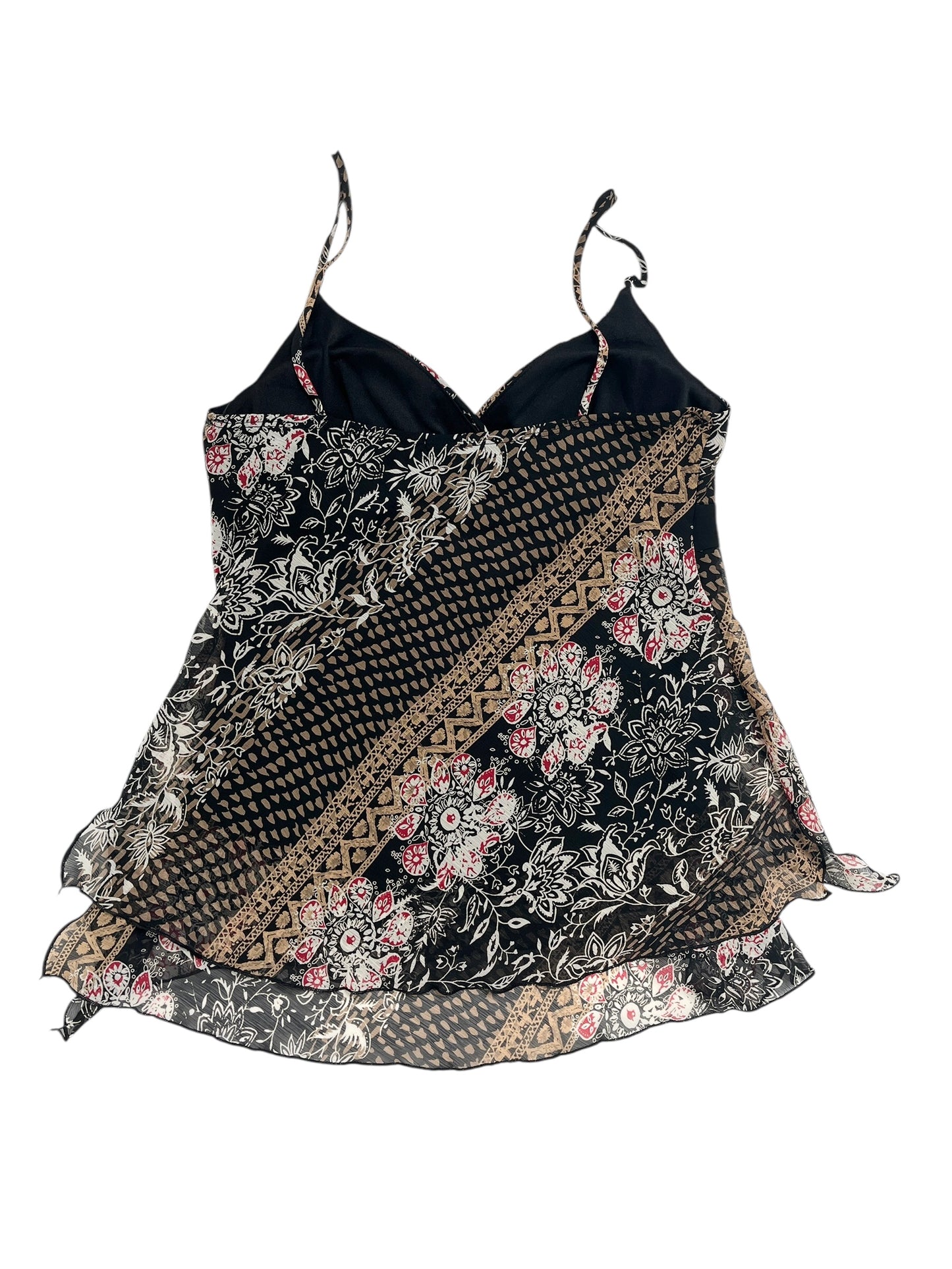 Y2K Three Pink Hearts Top Boho Floral - Talla S/M
