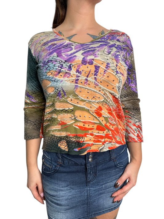 Y2K Le Mieux Studio Top Manga 3/4 - Talla L