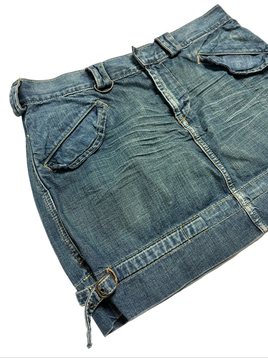 Y2K Express Falda de Jeans Azul - Talla M