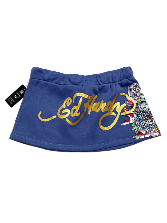 Y2K Ed Hardy Falda Jersey Azul Palido Nueva - Talla M