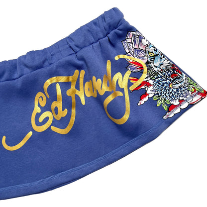 Y2K Ed Hardy Falda Jersey Azul Palido Nueva - Talla M